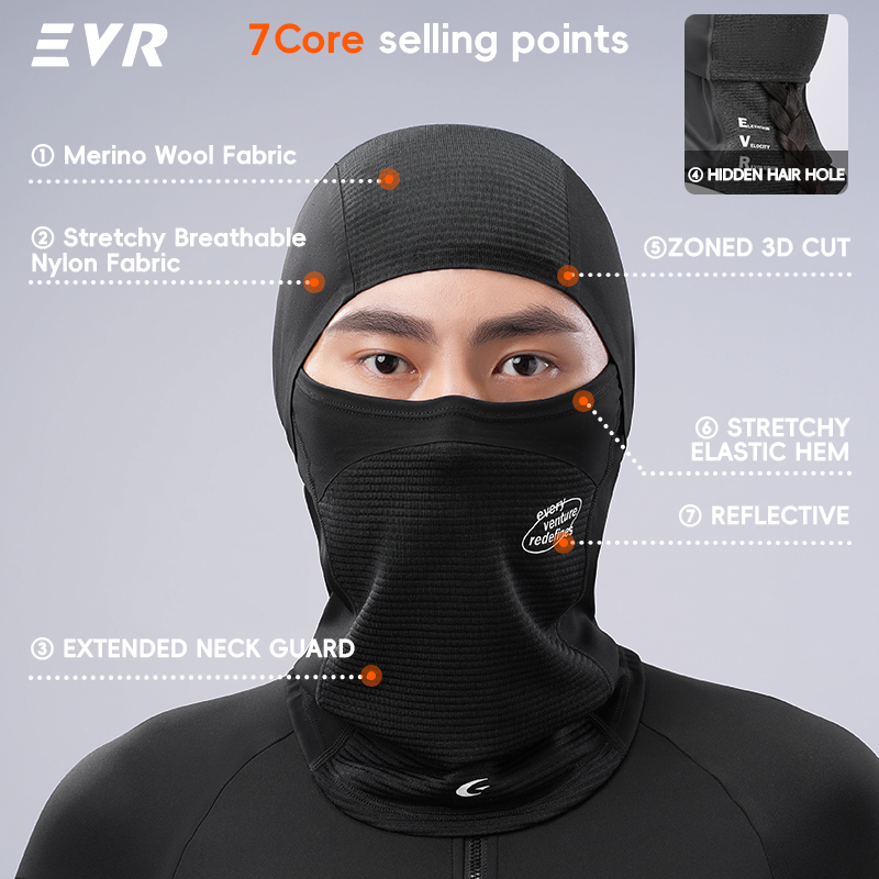 EVR Winter Wool Face Mask Neck - Motorcycle Gear Mens review and price